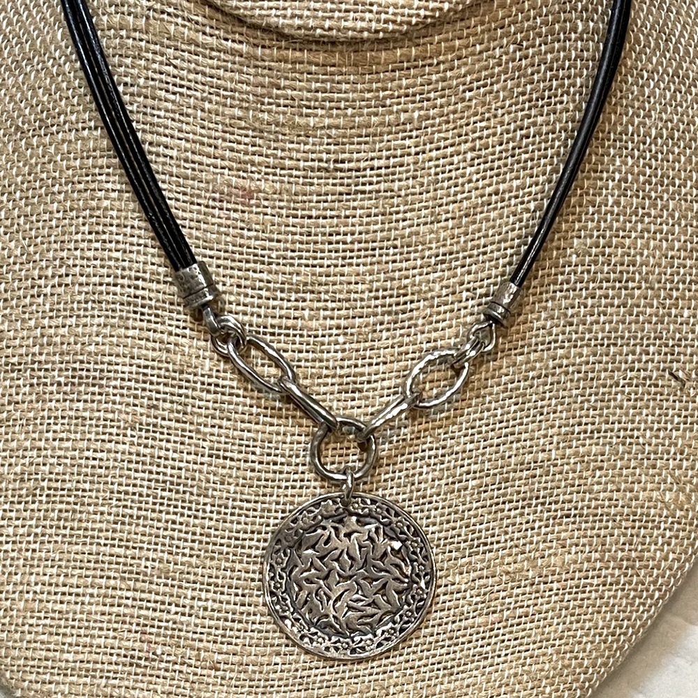 SILPADA Cutout Flower Disk Medallion
Pendant Necklace, Israel Sterling 925